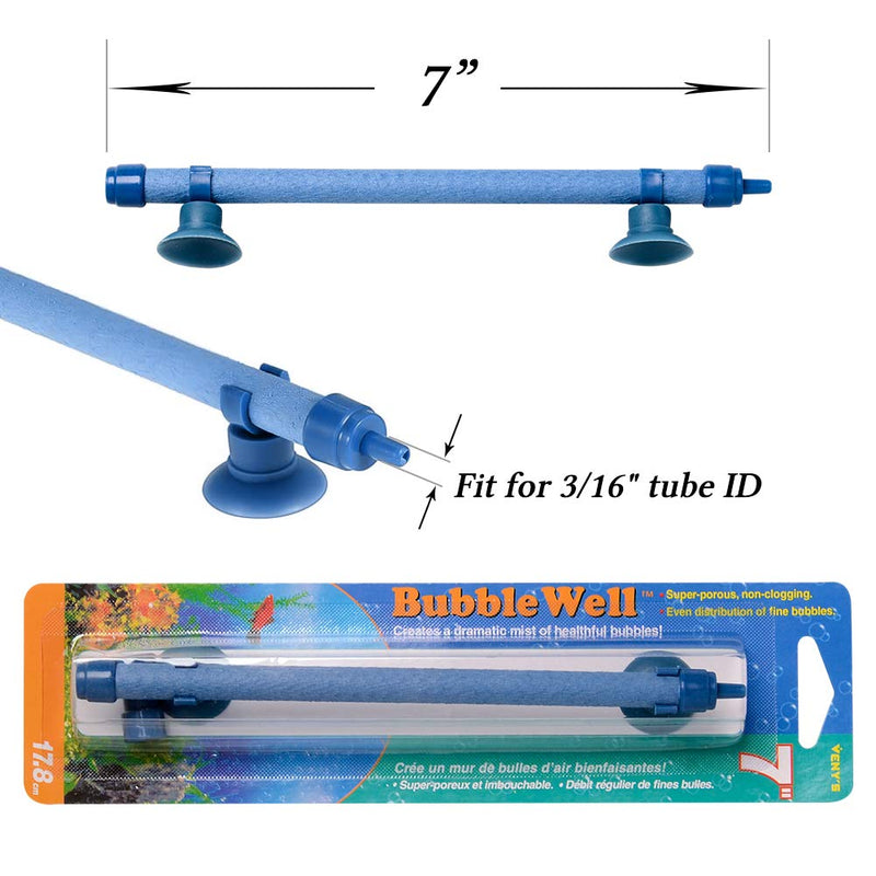 Quickun 7" 10" 14" 18" 23" 28" Length Aquarium Air Stone Bubble Wall Tube Oxygen Diffuser Bar Decor Accessory for Fish Tank 7" Length-2pcs Blue - PawsPlanet Australia