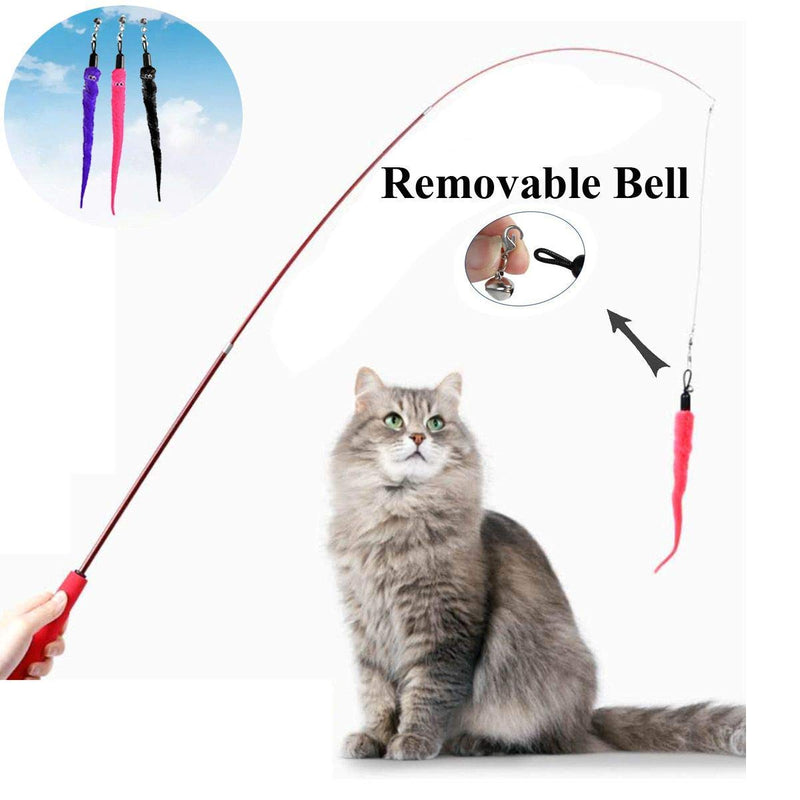 Yamaho Cat Worm Toys, (15 Packs) Interactive Cat Wand Replacement, Cat Wand Refill Attachments for Indoor Cats 15 Packs 15 colors - PawsPlanet Australia