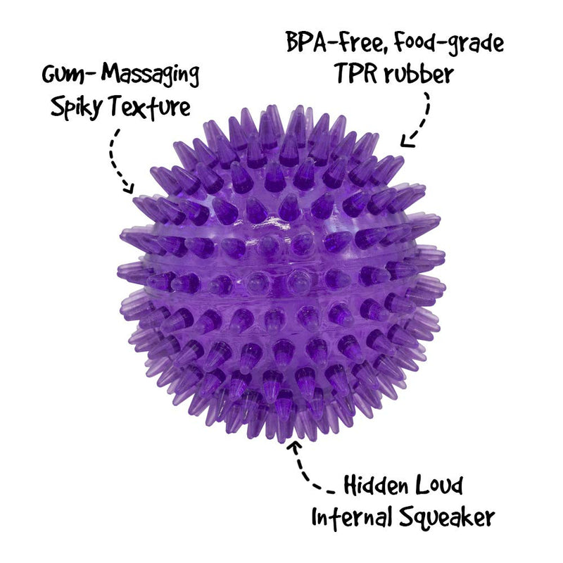 [Australia] - Gnawsome Medium Squeaker Ball Dog Toy, Medium 3.5", Colors will vary 