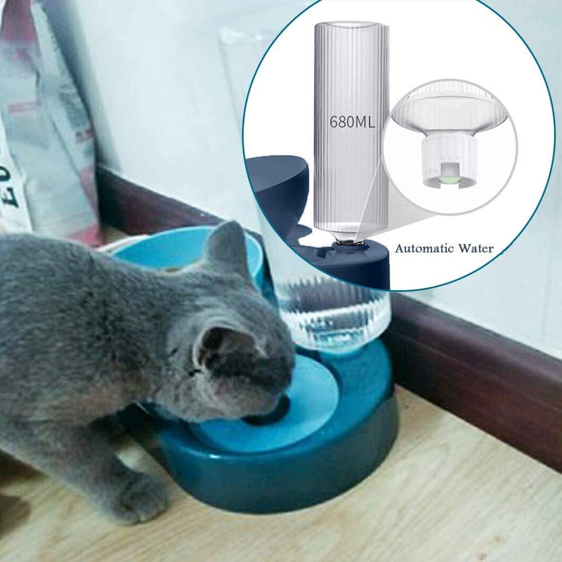 CHANG Cat feeder ,2 in 1 Automatic Cat Water Dispenser and Food Bowl Set, Raised Puppy Cat Feeding Bowls Tilted Cat Bowls with Stand, Food Bowls for Small Dogs Kitten - PawsPlanet Australia