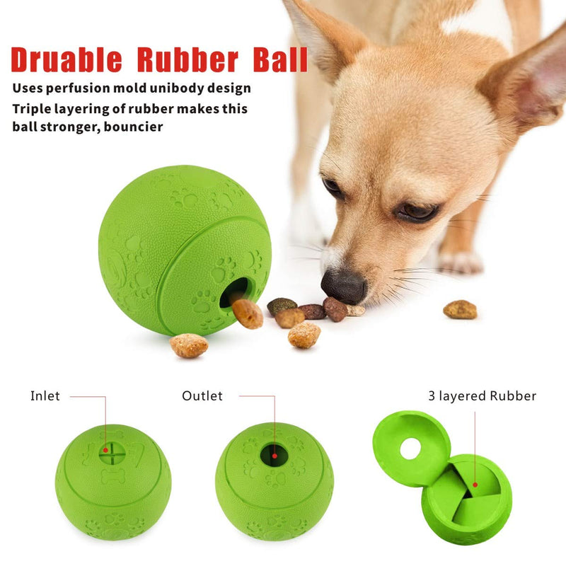 Idepet Dog Treat Ball Set of 3,Nontoxic Nature Rubber Fetch Food Squeaky Feeder Pet Toys for Small Medium Large Dogs Teeth Cleaning Chewing Training IQ Training - PawsPlanet Australia