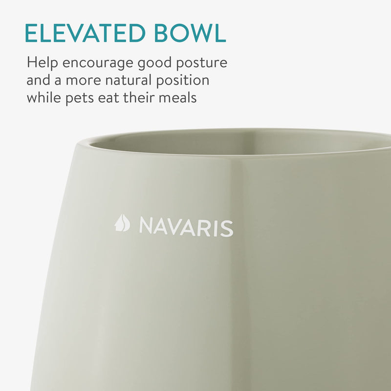 Navaris Elevated Slow Feeder Dog Bowl - Melamine Pet Food Bowl for Dogs and Cats - Raised Cat Feeding Bowl to Slow Down Eating for Wet or Dry Food - PawsPlanet Australia