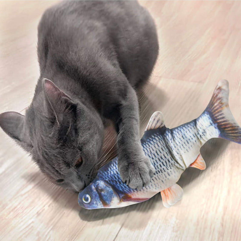 [Australia] - Senneny 2 Pack Electric Moving Fish Cat Toy, Realistic Plush Simulation Electric Wagging Fish Cat Toy Catnip Kicker Toys, Funny Interactive Pets Pillow Chew Bite Kick Supplies for Cat Kitten Kitty 