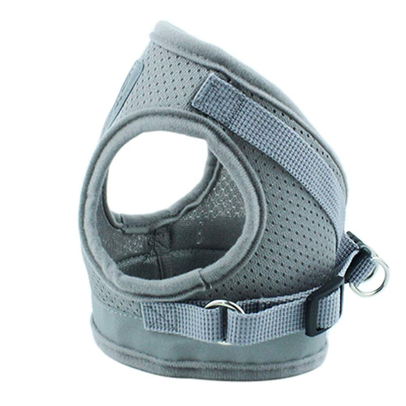 FREESOO Puppy Harness and Lead Sets Small Dog Cat Pet Breathable Mesh Chest Strap for Outdoor Training Walking XS Grey/Polyester - PawsPlanet Australia