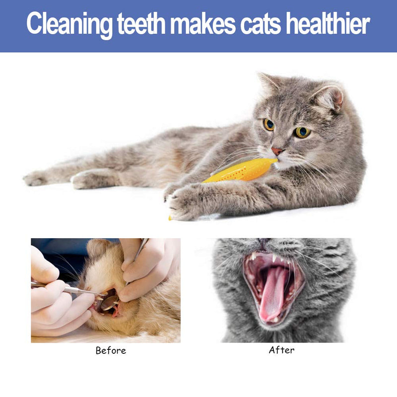 [Australia] - Jmxu's Catnip Toys for Cats Interactive Fish Shape Toothbrush Refillable Catnip Chew Toys for Cats Kitten Teeth Cleaning Blue,Pink&Orange 