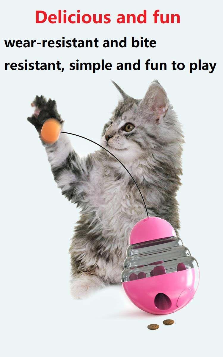 [Australia] - YINJIE Cat Toy Leakage Food Ball Toys Cat Tumbler Toy Ball Kitten Roly-Poly Treat Toys, Kitty Slow Food Dispensing Puzzle Toy 