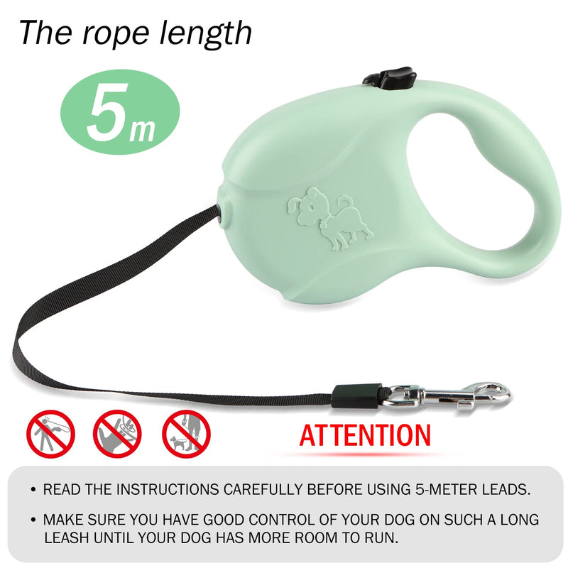5m Automatic Retractable Dog Lead with Black Collar - PawsPlanet Australia