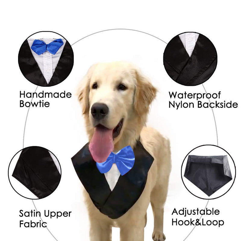 [Australia] - DogLemi Dogs Bowtie Tuxedo Neckwear Holloween Scarf Pet Dress-up Costumes Cosplay Accessories Blue 
