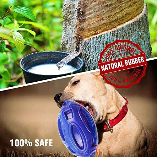 [Australia] - Xsesen Squeaky Dog Toys for Aggressive Chewers, Rubber Puppy Chew Ball with Squeakler, Chew Toys Molar Rugby Rubber Ball for Large and Medium Dogs Puppies Breed 