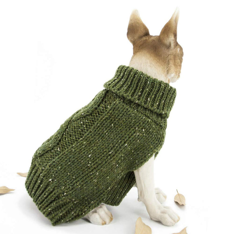 Apetian Dog Sweater Cold Weather Coats Winter Dog Apparel Dog Knitwear Clothing (L, SH004-Green) Large - PawsPlanet Australia