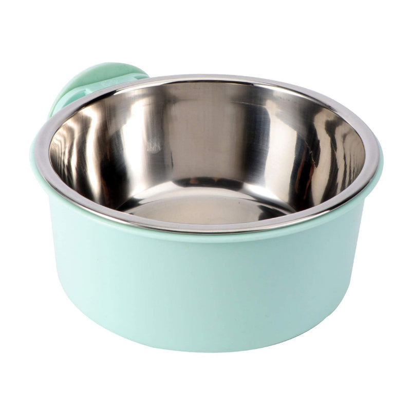 Balacoo Dog Crate Hanging Bowls Removeable Stainless Steel Portable Pet Water Dispenser Feeder Kennel Coop Cups for Pets Puppy Bird - Green (Middle Size) - PawsPlanet Australia