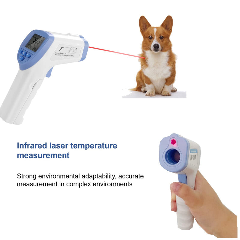 DAUERHAFT High Precision Veterinary Infrared Thermometer Blue Non-Contact Digital Thermometer for Pig Sheep Horse Dog - PawsPlanet Australia