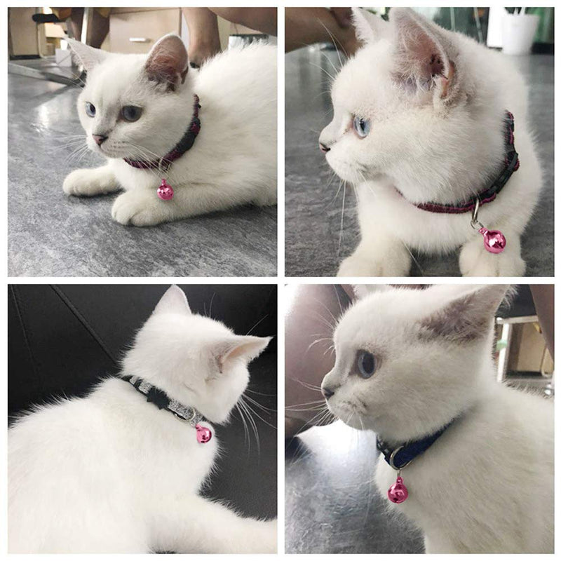 IVIA PET 4 Sets Cat Bell for Dog Collar Charm Training Pet Pendant Accessories with 2 Pack Stainless Steel Dog Tag Clips X-S Pink - PawsPlanet Australia