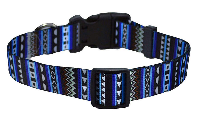 Mihqy Dog Collar with Bohemia Floral Tribal Geometric Patterns - Soft Ethnic Style Collar Adjustable for Small Medium Large Dogs S（Neck 9.8-15.7"(25-40cm),3/5"(1.5cm) Width) Bohemian Blue - PawsPlanet Australia