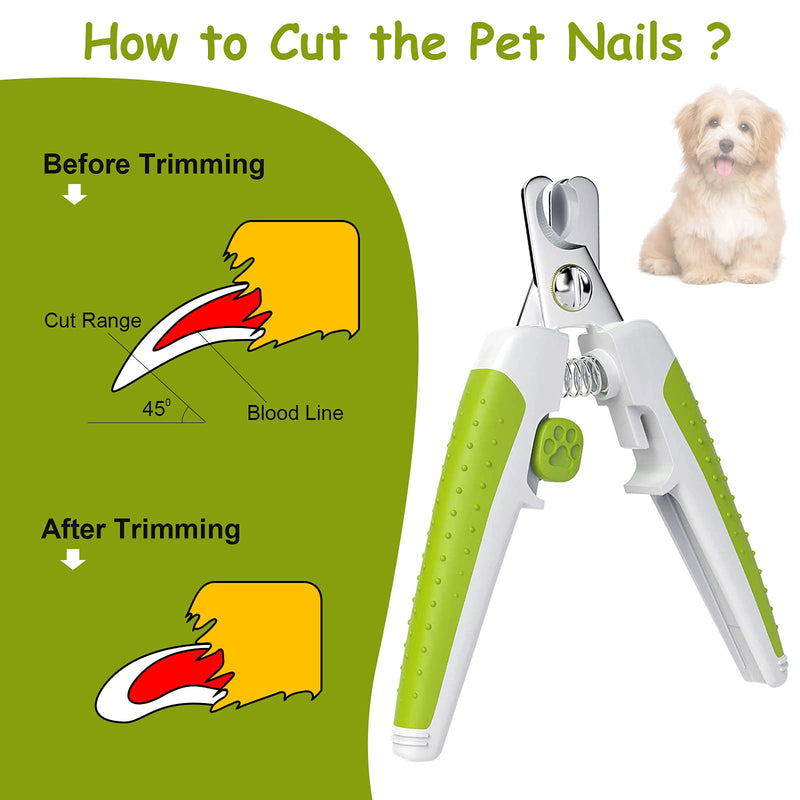 ATESON Dog & Cat Nail Clippers and Trimmer - with Safety Guard to Avoid Over Cutting, Cutting Nails Free Nail File Razor Sharp Blade Professional Grooming Tool for Pets - PawsPlanet Australia