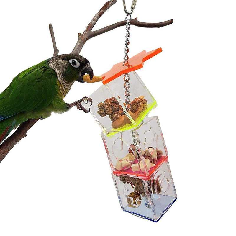 Bird Foraging Assembly Block Kit, Parrot Foraging Ball Pet Food Feeder Birds Swing Toys Durable Feeding Food Bowl Pet Supplies Accessory - PawsPlanet Australia