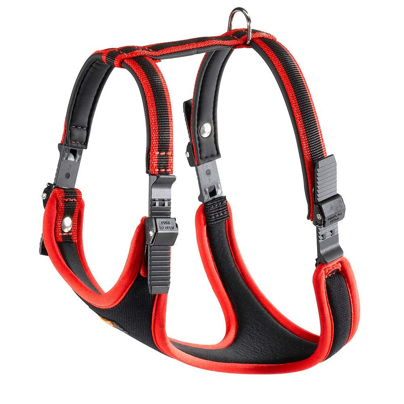 Ferplast dog harness for medium-sized dogs with padding ERGOCOMFORT M, neck circumference: 37-47 cm, chest circumference: 55-65 cm, red one size - PawsPlanet Australia