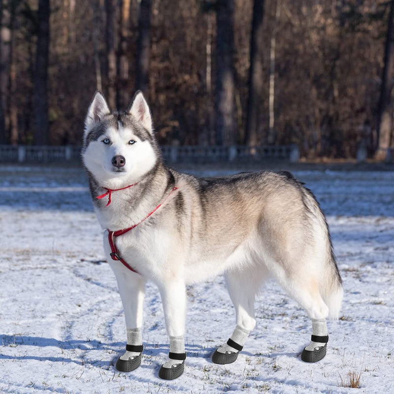 KOOLTAIL 2 Pairs of Anti-Slip Dog Socks, Rubber Bottom, Waterproof Dog Shoes, Protective Dog Boots, for Outdoor Walking, Running, Hiking #6 - 2.48" in width, 3" in length - PawsPlanet Australia