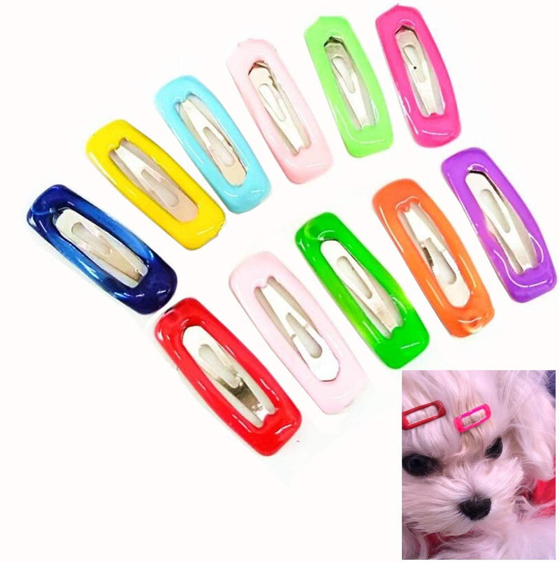 petalk 20pc/Pack Small Dog Hair Clips Mini Clips for Small Breed Teacup Yorkie,Maltese Dog Accessories Rectangle - PawsPlanet Australia