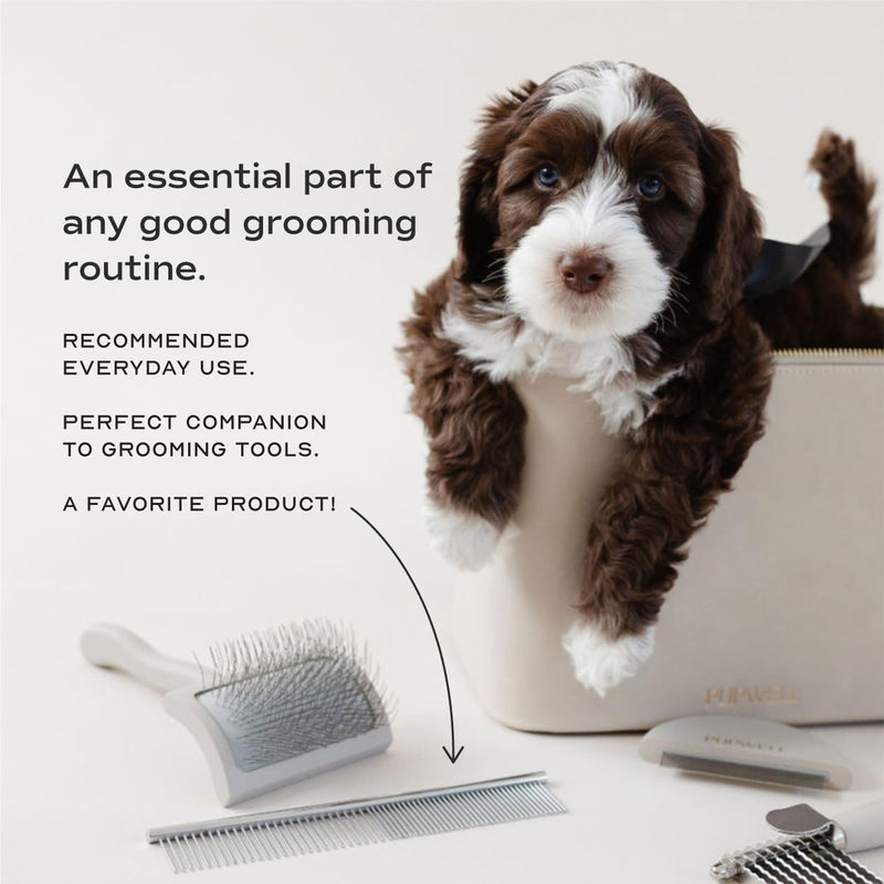 Pupwell Sterling Silver Metal Everyday Dog Comb for Grooming and Removing Tangles and Knots with Rounded Teeth and Good for All Dogs - PawsPlanet Australia