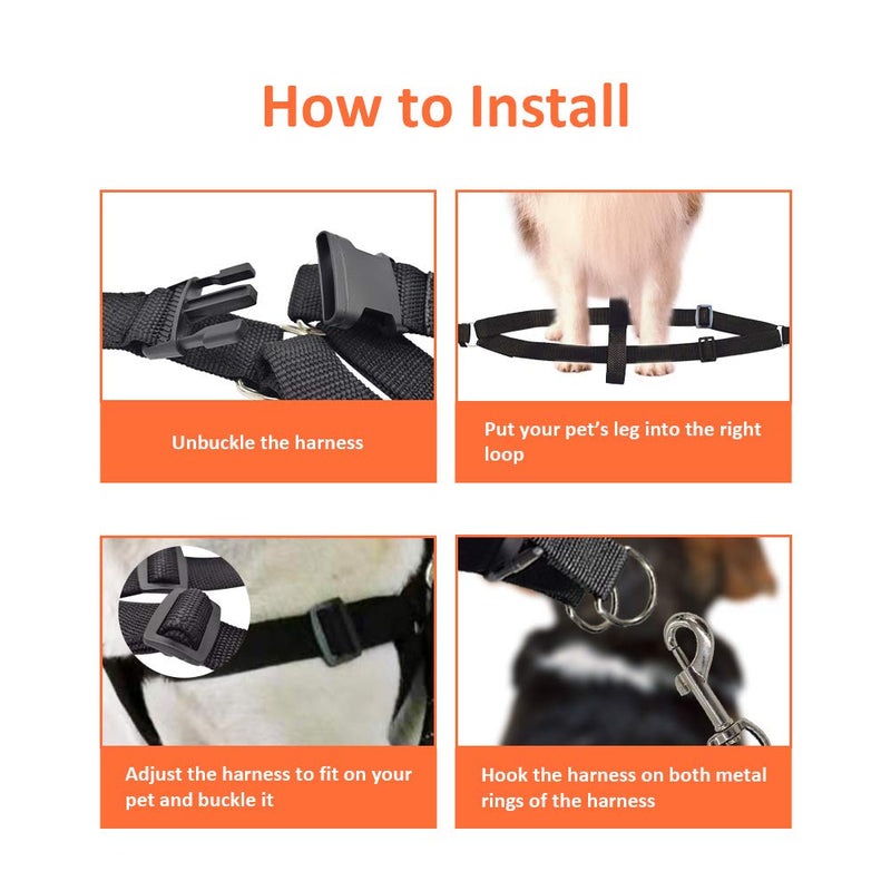 [Australia] - Jmxu's 3Pcs Adjustable Step-in Dog Harness and Leash Set with Matching Collar for Medium Large Dogs, 5 FT Durable Reflective Rope Leash with Padded Handle, Comfortable and Easy for Walking Training 