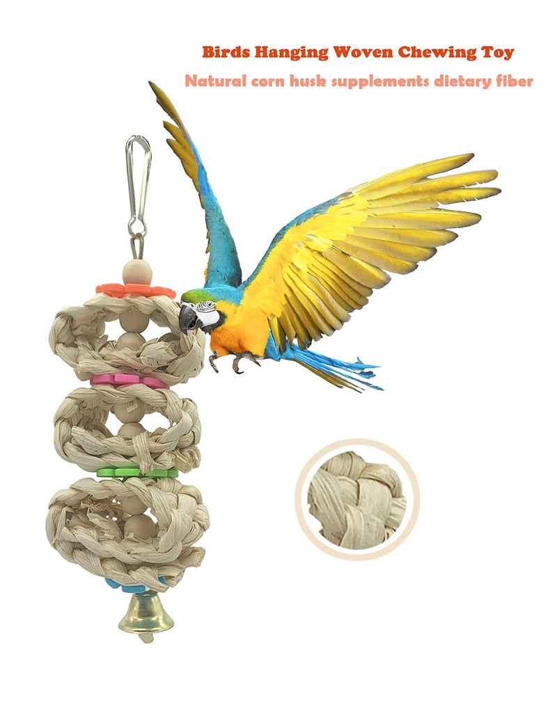 N\C 8 Pack Birds Parrot Toys,Parakeet Toys,Natural Wood Pet Bird Chewing Toys, Hanging Bell Swing Hand Made Climbing Bird Cage Toys,for Small Parrots, Love Birds,Cockatiels,Conures,Macaws,Finches - PawsPlanet Australia