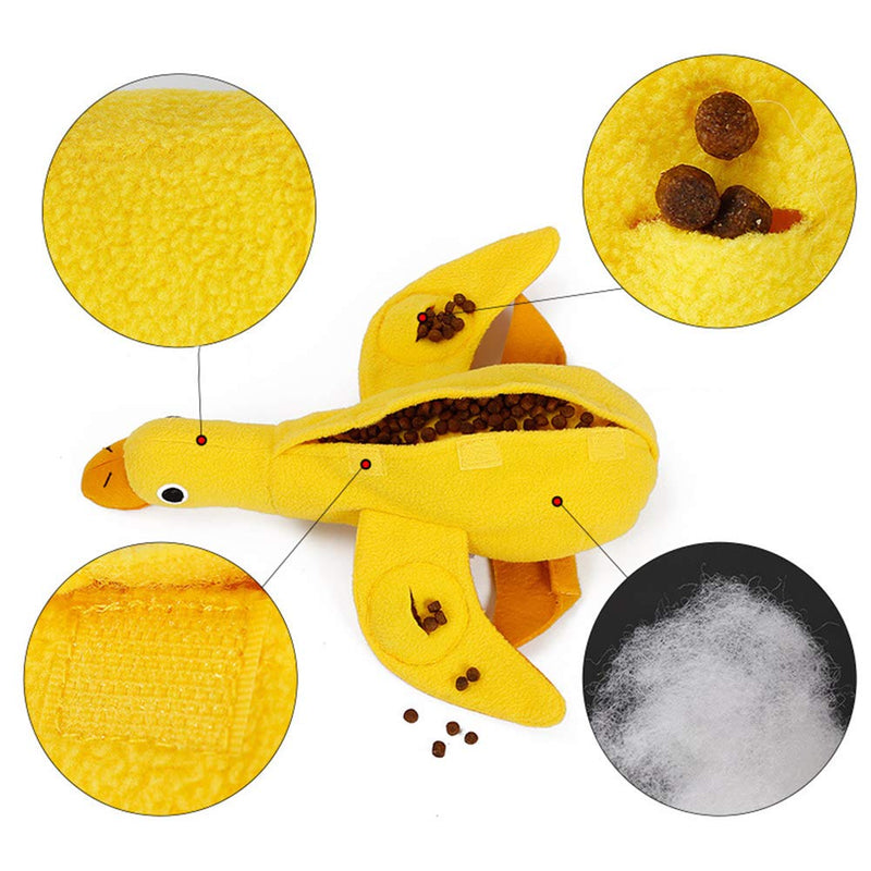 Squeaky Dog Toy, IQ Treat Duck Food Dispensing Toys Pet Leaking Food Toys Slow Feeder Durable Plush Interactive Dog Toy for Small Medium Large Dogs Exercising and Training - PawsPlanet Australia