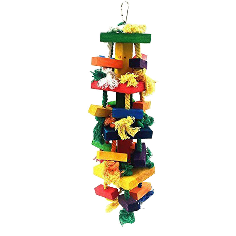 PURATEN Extra Large Bird Parrot Toys, Multicolored Natural Wooden Parrot Chewing Toy, Suitable for a Wide Variety of Large and Small Parrots and Birds - PawsPlanet Australia