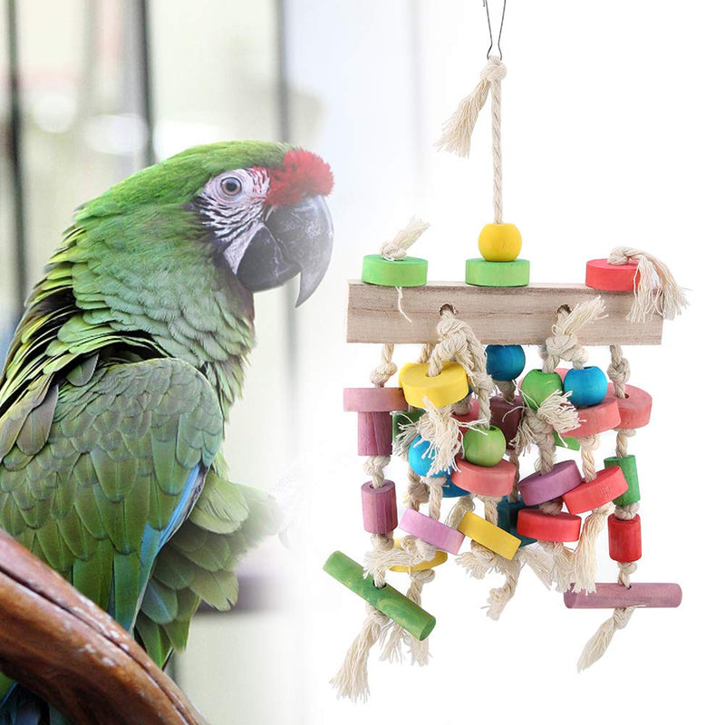 KUIDAMOS Bird Parrot Swing Chewing Tool,Colorful Chewing Hanging Hammock Swing Bell,Bird Ladder Climbing Supply,for Parakeet, Cockatiel, Mynah, Love Birds - PawsPlanet Australia