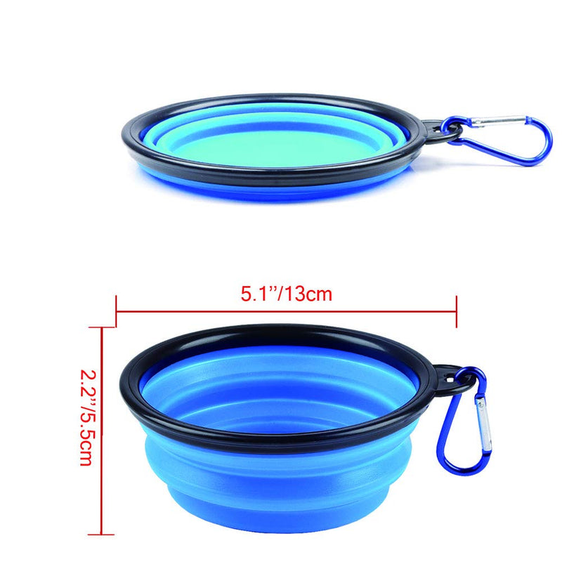 ZUOFENG Collapsible Travel Silicone Dog Cat Bowl Portable Pet Food Water Bowl, Feeding trough Portable Drinking Water Drinker with Water Hook, Easy to Carry, Save Space.（1 pcs） (s-blue) blue - PawsPlanet Australia