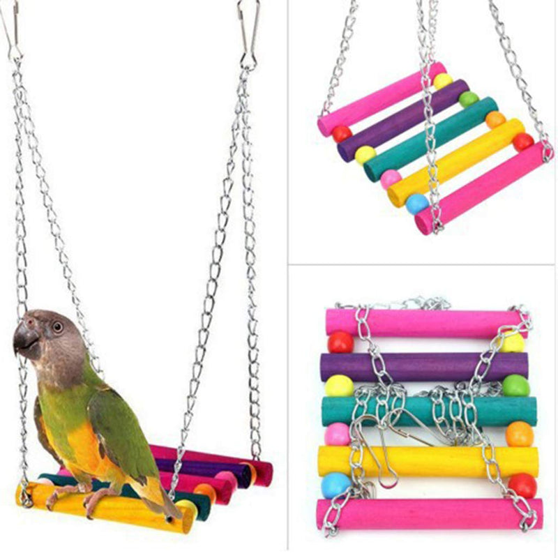 Bird Toys Parrot Toys - 9Pcs Parrot Swing Chewing Toys Cockatiels, Macaws, Parrots, Love Birds, Finches Parakeet Toys Bird Cage Accessories - PawsPlanet Australia