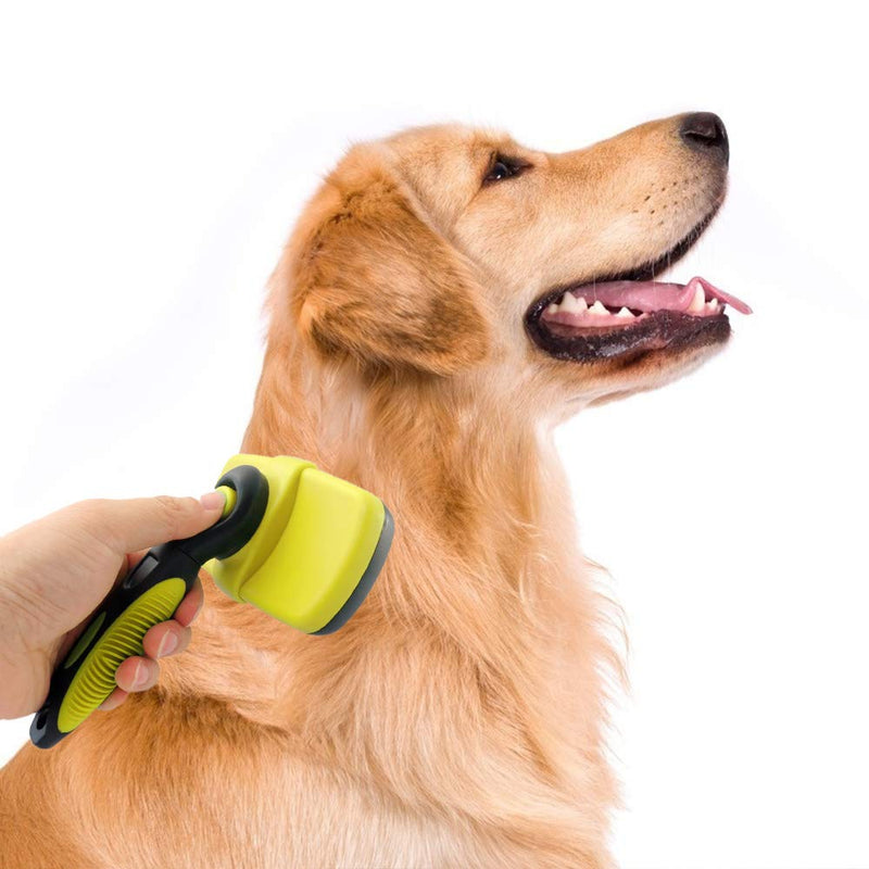 [Australia] - Dog & Cat Brush - Pro Grooming Brush Won't Scratch Your Pet's Skin - The Dog Brushes Shedding Grooming Tools is Suitable for Dogs & Cats with Long and Short Hair yellow 