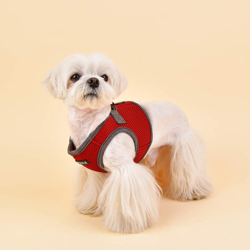 Puppia Soft Vest Dog Harness II and adjustable harness for small or medium dogs Wine Red M - PawsPlanet Australia