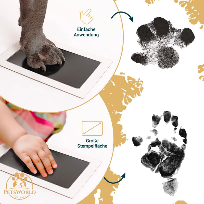 PETSWORLD Paw Print Set | Safe and clean for paws, feet and hands | Unforgettable prints of pets and babies | Includes pen and paper cards - PawsPlanet Australia