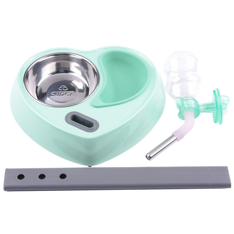 [Australia] - Super Design Multifunctional Automatic Feeders Dispenser - Portion Control Water Dispenser Bowl for Dogs & Cats, Mess Free, No More Dripping Beard Light Green 