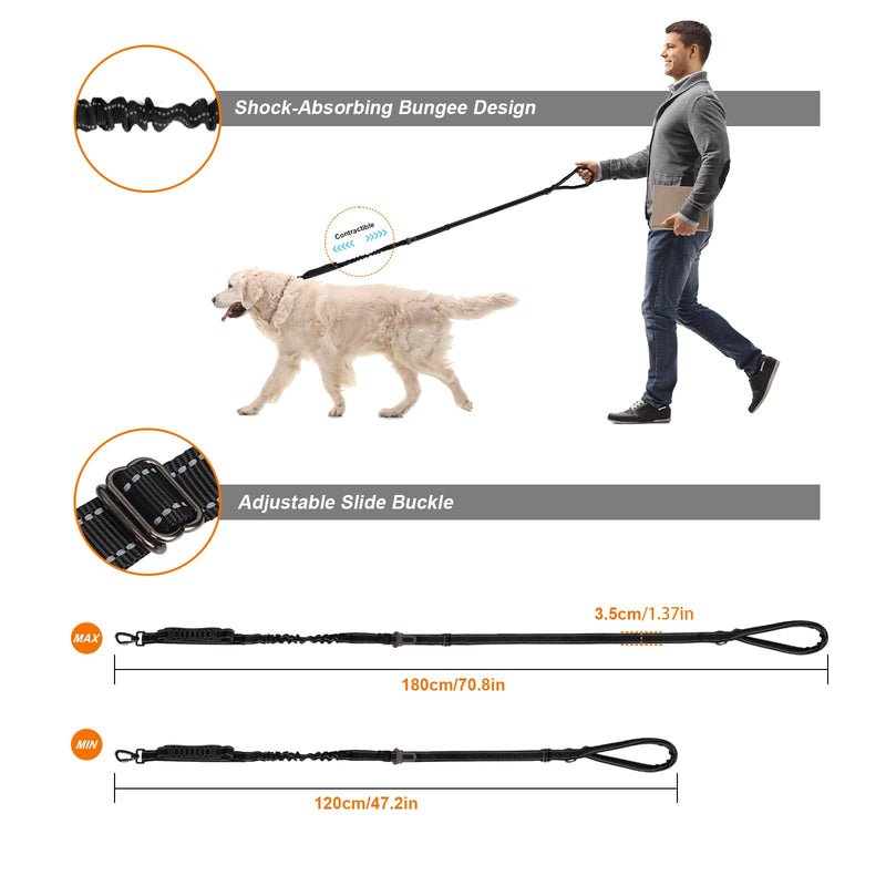 Dog Leash 2-in-1 Dog Seat Belt for Car with Universal Plug Adjustable Training Leash Dog Belt for Puppies Small Medium Large Dogs Black - PawsPlanet Australia
