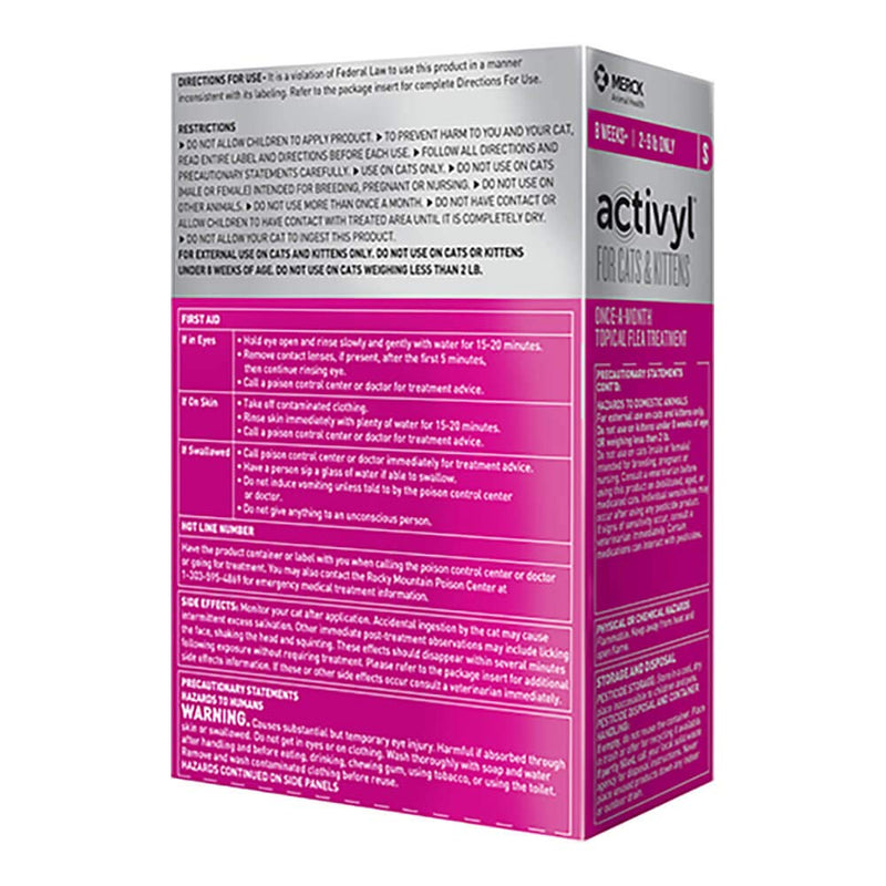 Activyl for Cats & Kittens 2-9 Lbs, 6-pack - PawsPlanet Australia