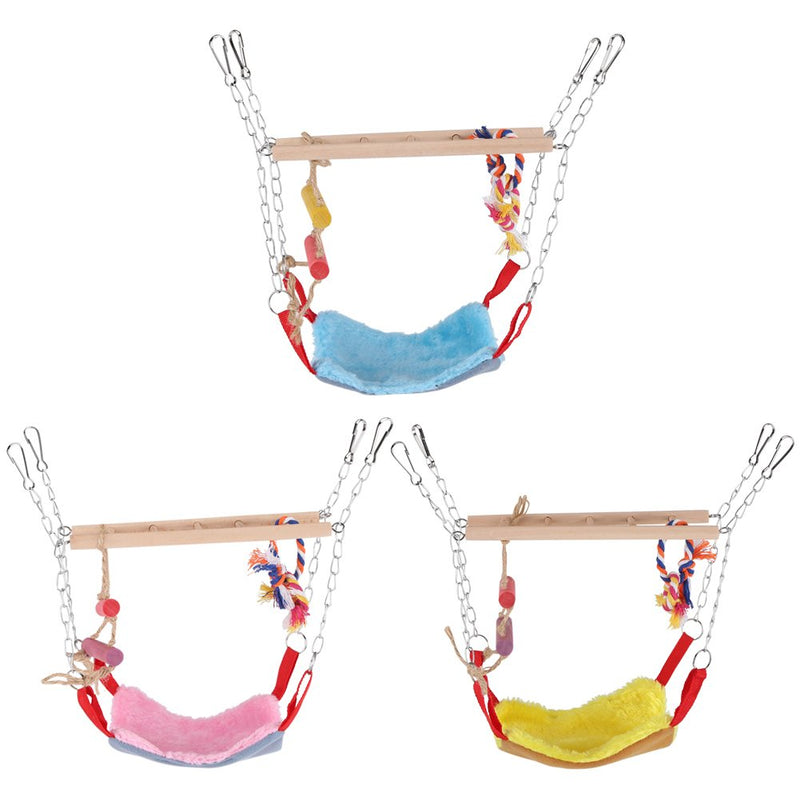 [Australia] - Fdit Pets Birds Parrot Climbing Toy Colorful Swing Ladder with Bed Accessories Hanging Pet Toys(Blue) Blue 