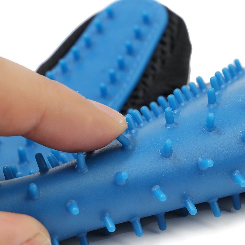 [Australia] - Pet Hair Products - Pet Grooming Gloves & Pet Grooming Brush with Massage Pet Hair Remover for Dogs Cats Long & Short Fur Blue, Perfect Massage Petting Tool for Cats, Dogs & Horses (Blue, 1 Pair) 