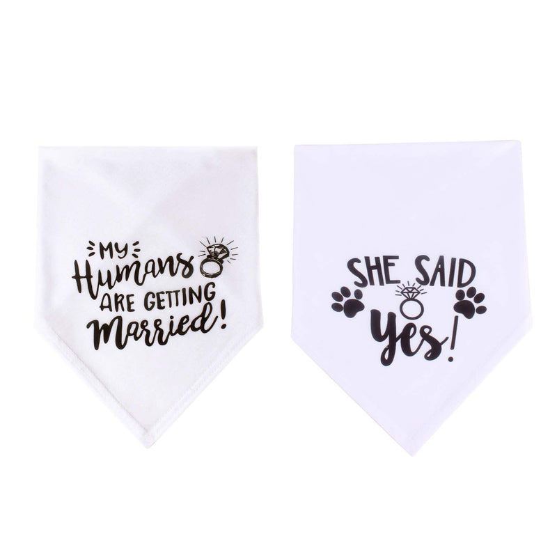 [Australia] - My Humans are Getting Married Dog Bandana, Wedding Dog Bandana, Dog Engagement Announcement, Wedding Photo Prop, Pet Scarf, Pet 2 pack 