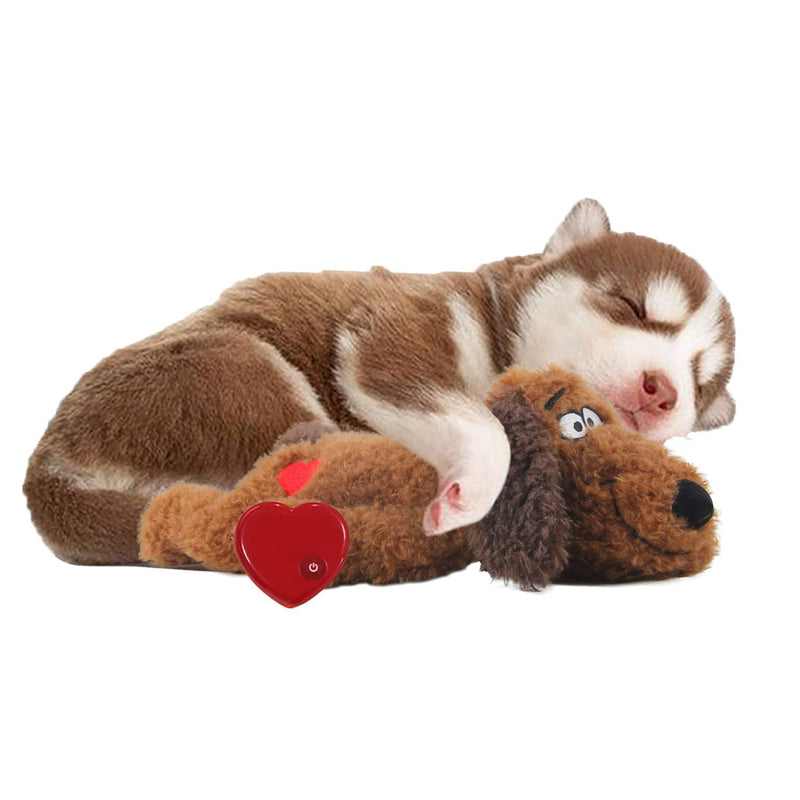 All For Paws Heartbeat Dog Toy,Dog Anxiety Relief,Dog Toys,Pet Toys,Dog Anxiety Relief Behavioral Training Aid Toy Brown Dog 48cm - PawsPlanet Australia