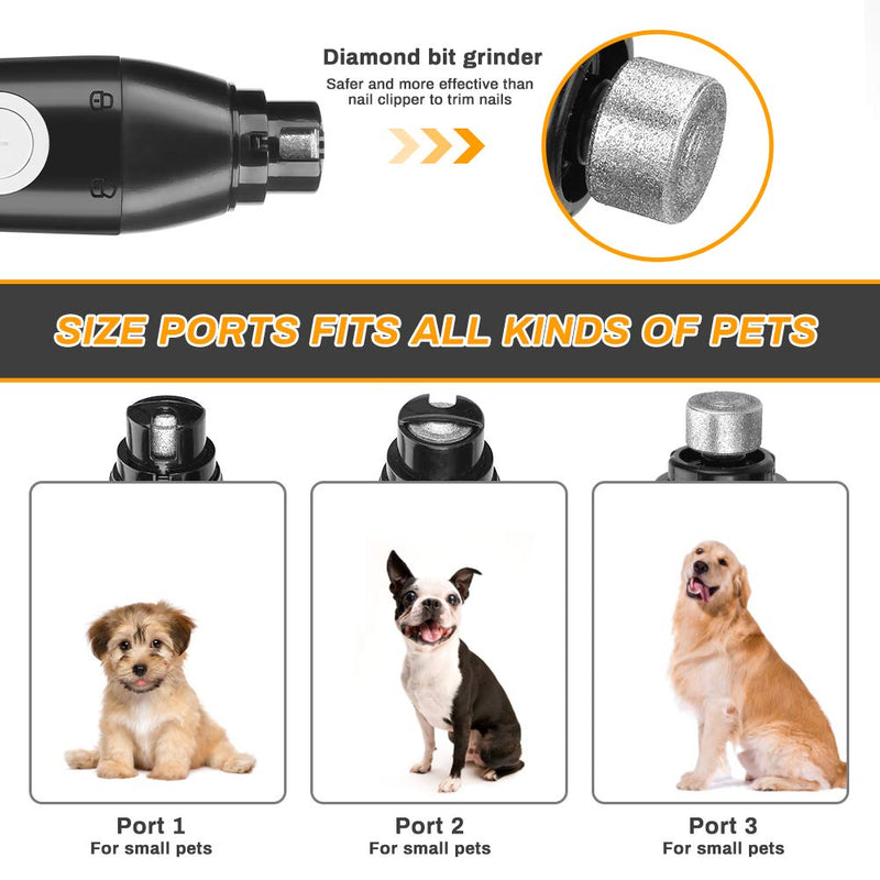 Number-one Electric Dog Clippers Pet Nail Grinders, 2 in 1 Rechargeable Low Noise Pet Hair Trimmer, Electric Dog Nail File with 3 Speeds Cordless Dog Trimmer, Pet Grooming Kit for Hair Around Face - PawsPlanet Australia