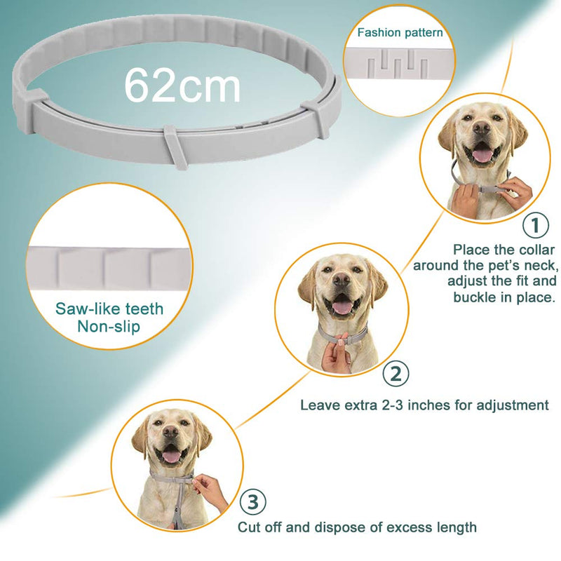 PROZADALAN Flea Collar for Dogs, Tick Collar for Dogs, Flea and Tick Collar for Dogs, Waterproof Dog Flea Collar, Unique Plant Based Formula, Small to Extra Large, 8 months Protection, Universal Gray - PawsPlanet Australia