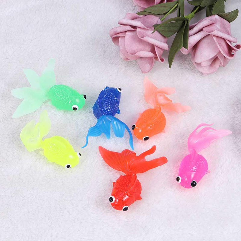 [Australia] - Amosfun 50 Pcs Goldfish Toy Soft Rubber Goldfish Simulation Fish Tank Decoration Fake Fish Toy 