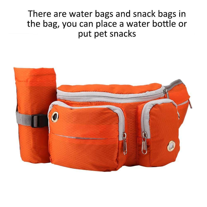 [Australia] - Pet Treat Training Pouch Portable Dog Treat Waist Bags Dog Training Snack Reward Bag Pet Outdoor Snack Storage Bag orange 