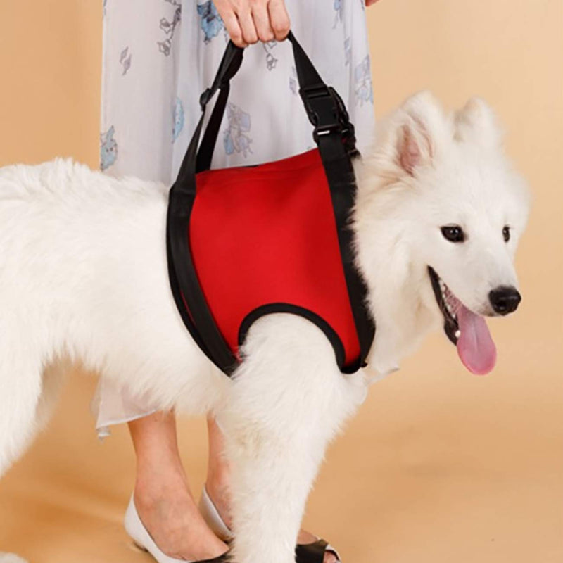 [Australia] - Uheng Dog Canine Sling Lift Adjustable Straps Support Harness Helps with Loss of Stability Caused by Joint Injuries Arthritis Disabled Older Walk for Small Medium Large Pets Cats M Red 