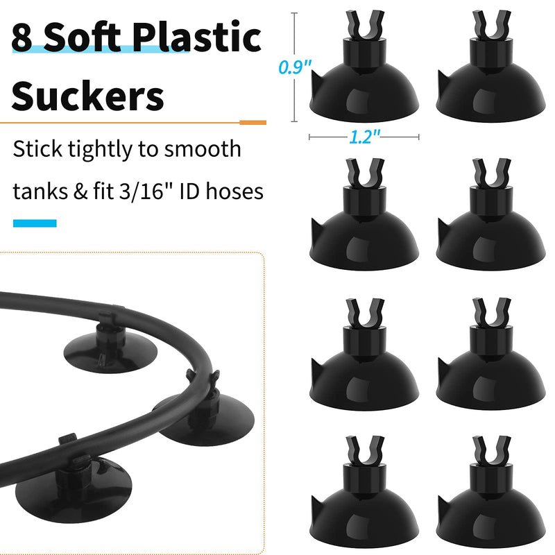 Pawfly 25 Feet Black Airline Tubing Standard Aquarium Air Pump Accessories Set with Suction Cups Connectors and Check Valves - PawsPlanet Australia