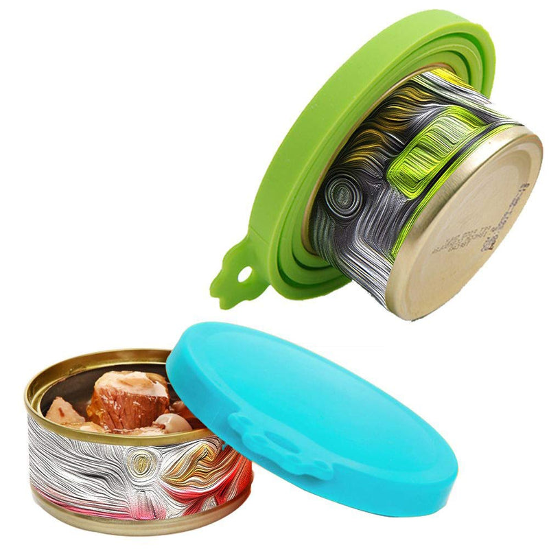 Deer Platz 3 PCS Pet Food Can Cover, Universal Silicone Cat Dog Food Can Lids, One fit 3 Standard Size Food Cans Top(Blue,Green,Pink) - PawsPlanet Australia