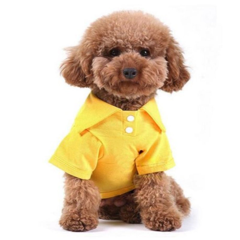 [Australia] - Pet Puppy Polo T-Shirt Summer Dog Clothes M Yellow 