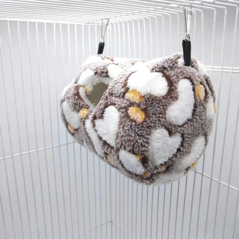 Wontee Hamster Plush Hammock Warm Sleeping Nest Bed for Syrian Hamster Gerbil Rat Mouse Sugar Glider Squirrel Coffee - PawsPlanet Australia
